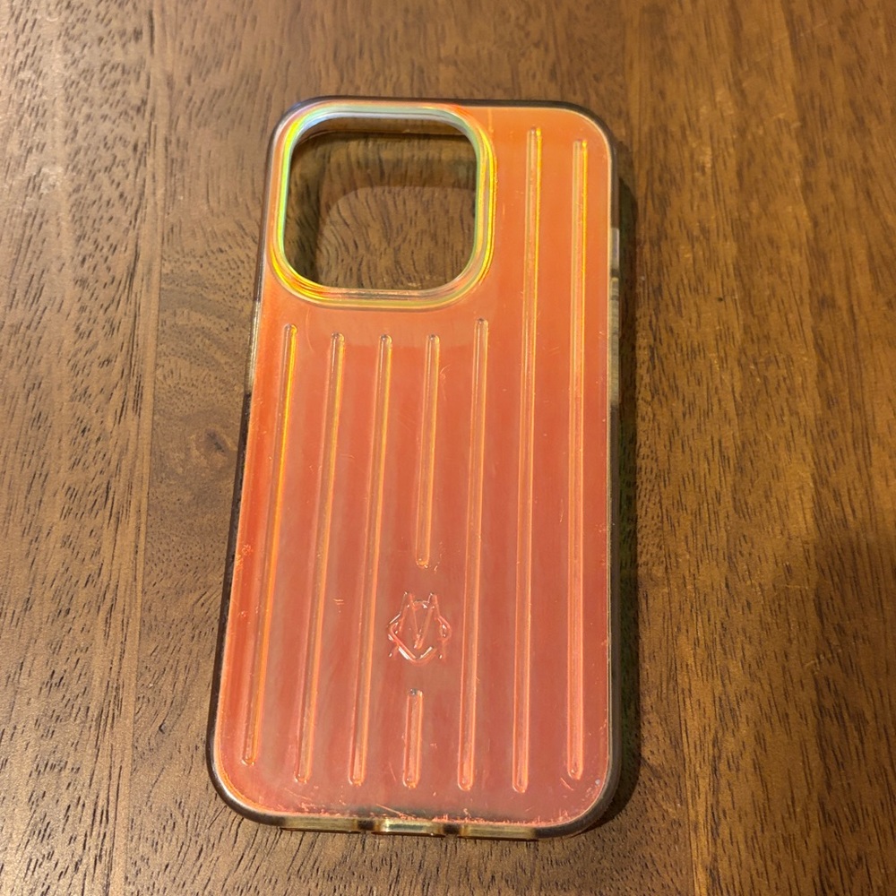RIMOWA Pre Owned Apple iPhone 15 Pro Iridescent Cell Phone Case Hard Shell